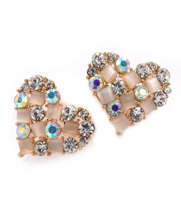 Сережки "Велике серце зі страз"