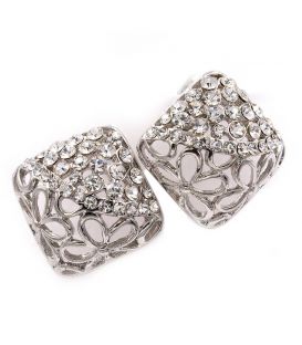 Сережки "Квадрати, квіти, половина зі стор."