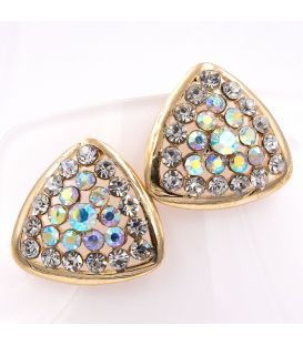 Серьги "Треугольник, стразы"