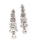 Сережки "Гронь із крупн.страз, треуг-до зверху" сер.