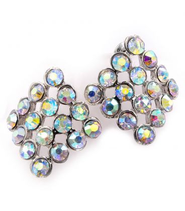 Сережки-гвоздики - метал, стрази