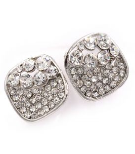 Сережки-гвоздики - метал, стрази