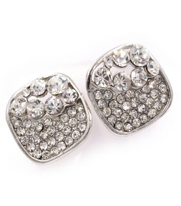 Серьги-гвоздики — металл, стразы