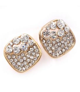 Сережки-гвоздики - метал, стрази