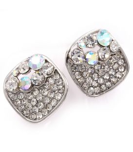 Серьги-гвоздики — металл, стразы