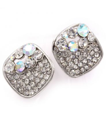 Сережки-гвоздики - метал, стрази