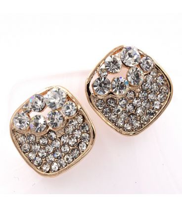 Серьги-гвоздики — металл, стразы