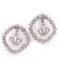 Серьги-гвоздики "Круг из страз" (корона, бантик)