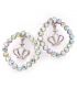 Серьги-гвоздики "Круг из страз" (корона, бантик) 