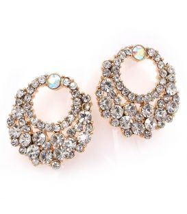 Серьги-гвоздики — металл, стразы