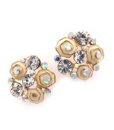 Серьги-гвоздики "Черные розочки" 