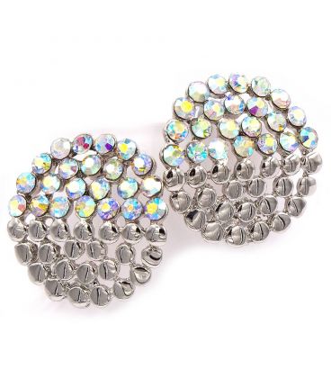 Сережки "Коло з металевими кружальцями, зі стразами"