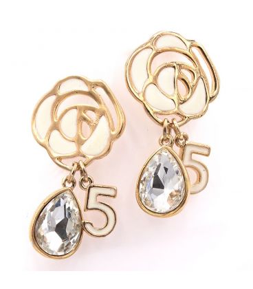 Серьги-гвоздики "Роза металлическая с 1м стр." 