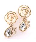 Серьги-гвоздики "Роза металлическая с 1м стр."