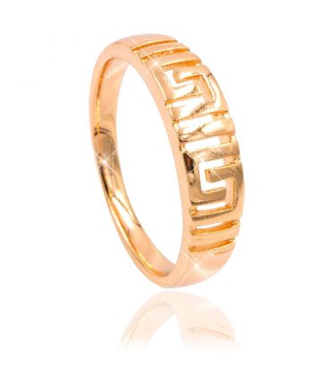 Кільце - лимонна позолота, Грецький орнамент, б/кам.