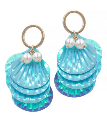 Серьги-гвоздики яркие чешуйки (Ундина) (вис.) 