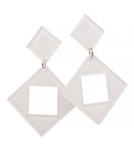 Сережки-гвоздики пластикові "Квадрати"