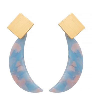 Серьги-гвоздики пластик. Месяц на квадрате (вис.) 