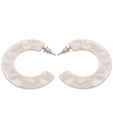 Серьги-гвоздики пластик. Полукруг, овал (плоские) 