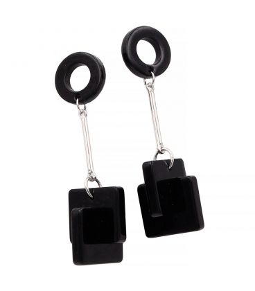 Сережки-гвоздики пластик Чорні