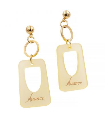 Серьги-гвоздики пластик. Прямоугольник с вырезом (вис.) 