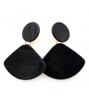 Серьги-гвоздики пластик.+ мет. Треугольник на круге (вис.) 