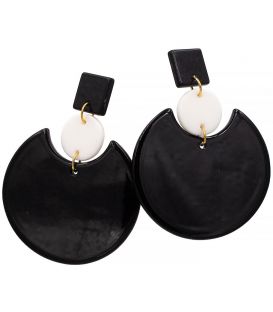 Серьги-гвоздики пластик. Большой круг+ маленький круг+ маленький квадрат (вис.) 