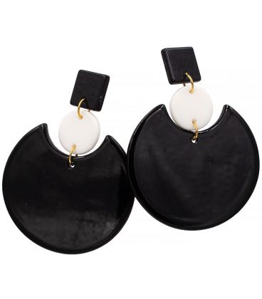 Серьги-гвоздики пластик. Большой круг+ маленький круг+ маленький квадрат (вис.) 