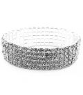 Браслет 5 рядов белые стразы