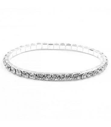 Браслет 1 ряд белые стразы