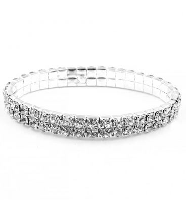 Браслет 2 ряда бел.стр. 