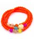 Браслет трійн. із пласт. намистин, жаба, колір в асс.
