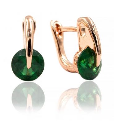 Серьги позолота (англ. застежка) Ромб-камень на Металлический палочке