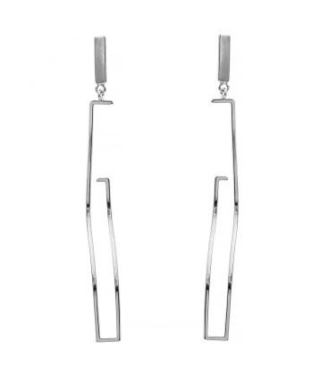 Серьги-гвоздики родий. Металлический G тонкая длинная