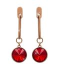Сережки-гвоздики позолота Swarovski Круглий камінь (вис.) на металевому овалі