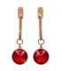 Сережки-гвоздики позолота Swarovski Круглий камінь (вис.) на металевому овалі