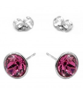 Сережки-гвоздики родій Swarovski Камінь 0,8 см (на підставі)