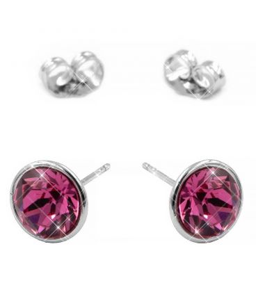 Серьги-гвоздики родий Swarovski Камень 0,7 см (на основании)