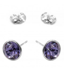 Сережки-гвоздики родій Swarovski Камінь 0,8 см (на підставі)