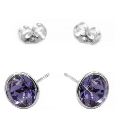 Сережки-гвоздики родій Swarovski Камінь 0,8 см (на підставі)