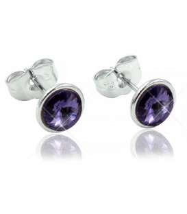 Сережки-гвоздики Swarovski родій