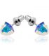 Серьги-гвоздики родий Swarovski Треугольник-камень граненый