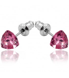 Сережки-гвоздики родій Swarovski Трикутник-камінь гранований