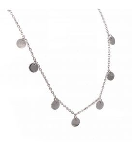 Кулон на цепочке (родий) (сталь) позолота Монетки, 45 см