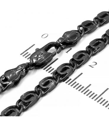 Ланцюжок чорний родій "скріпка" 0,4/50 см