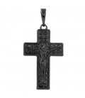 Подвеска черный родий Крест с распятием, 3,2 см 