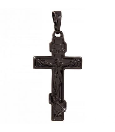 Підвіска чорний родій Хрестик з розп'яттям, 2,5 см (0,4 шир.)