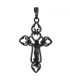 Підвіска чорний родій Хрестик із розп'яттям ажурний, 3 см