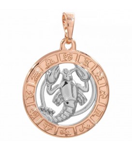 Кулон знак зодиака, двухцветный (Рак)