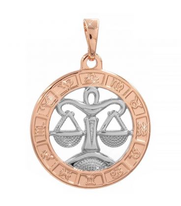 Кулон знак зодіаку, двокольоровий (Терези)